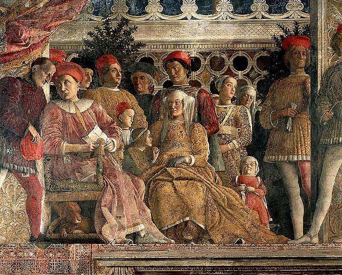 Andrea Mantegna The court of Mantua, fresco for the Camera degli Sposi of Palazzo Ducale, Mantua.